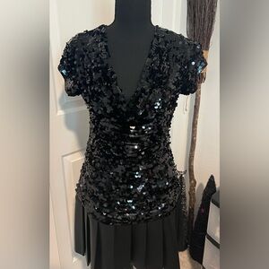 Inc Cap sleeve Cowl neck sequin Top size M